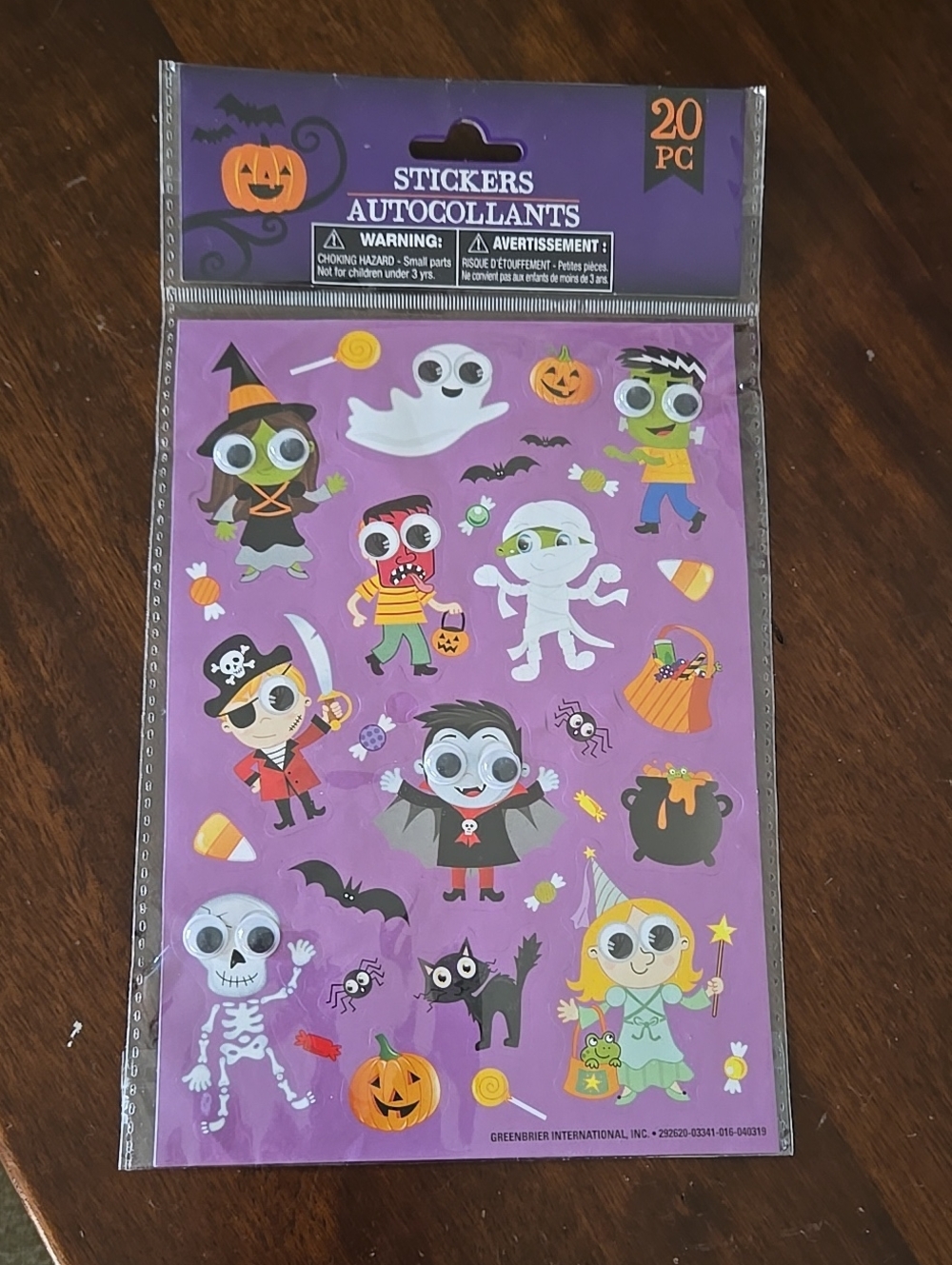 Halloween Stickers Sheet Purple Halloween Characters Google Eyes 3d Y2k Kids